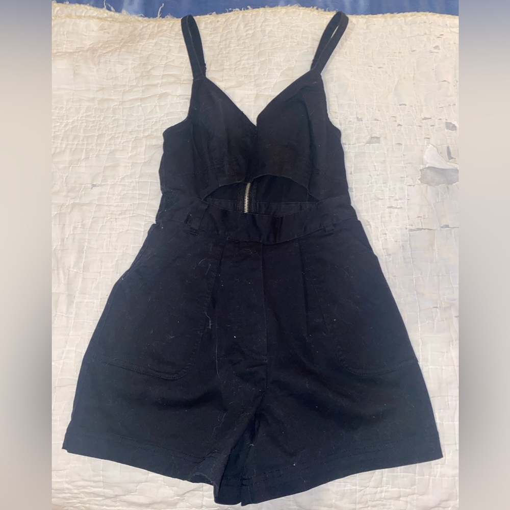 XS Black Urban Outfitters Denim / Utility Romper